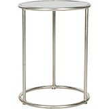 Safavieh EAF2523C Caitlin bijzettafel, metaal/rookglas, 38 x 38 x 50,03 cm, zilverkleurig