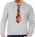 Bellatio Decorations Shoppartners Bv Foute kersttrui / sweater stropdas met kerstballen print grijs voor heren M