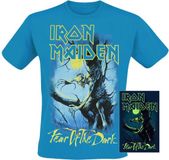 Iron Maiden Fear Of The Dark - Glow In The Dark Heren T-shirt - blauw - M