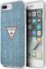 GUESS iPhone 8 Plus/7 Plus - Back Cover - Siliconen - Blauw - Blue Denim Triangle Logo