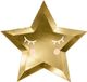 PARTYDECO - 6 gouden ster kartonnen decoraties met ogen 27 cm