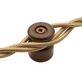 Amarcords Kabelpen met schroeven en pluggen. 10 ruwe kleur BROWN porseleinen isolatoren voor de installatie van wandvlechtkabels.