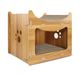 Record Krabpaal voor katten pagode – frame van hout en karton met Catnip – rechthoekige vorm – afmetingen: 45 x 30 x 35 h – comfortabel kattenbed