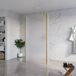FortiFura Galeria Vrijstaande Inloopdouche - 100x200cm - Mat Glas - Antikalk - 8mm Veiligheidsglas - Geborsteld Messing (Goud)