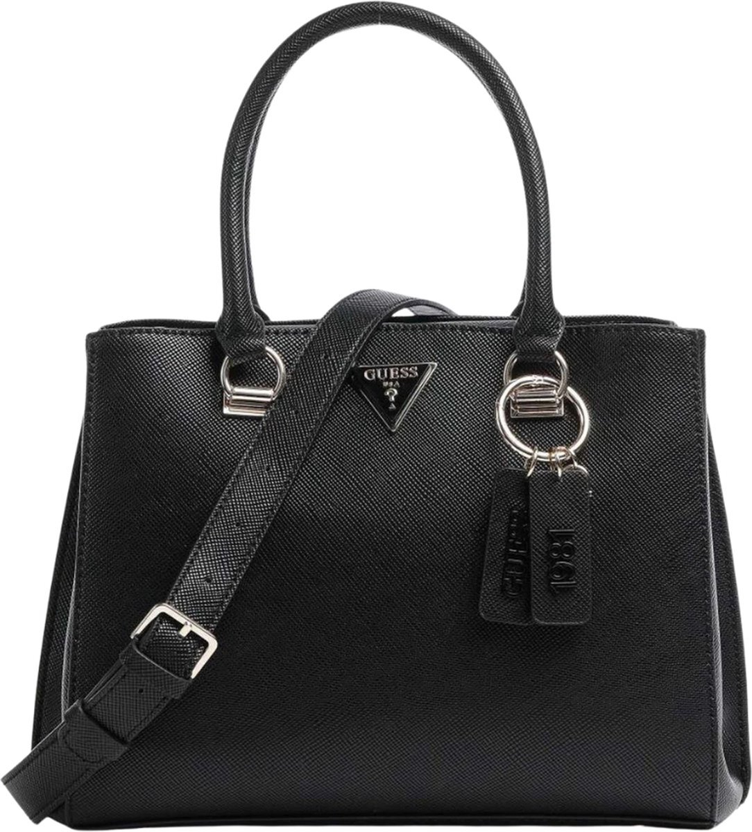 Guess Noelle Girlfriend Satchel Dames Handtas - Zwart