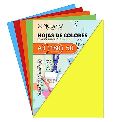 Ofituria Verpakking met 50 dozen, zachte kleuren, formaat A3, 180 g