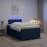 vidaXL Boxspringbed met matras met hoofdeinde Blauw 120 x 200 cm Stof