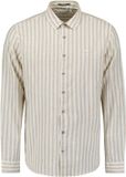 No Excess Linnen shirt Lange mouw Regular Fit Gestreept XXL Light Desert