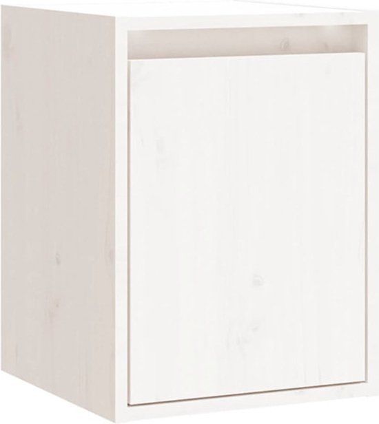 vidaXL Wandkast - Wit - 30x30x40 cm - Massief Grenenhout