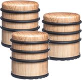 5five Ronde deurstopper - 3x - houtlook - 7 x 8 cm - van metaal