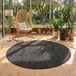 Carpetsale24 Tapis d'extérieur noir rond 160 cm
