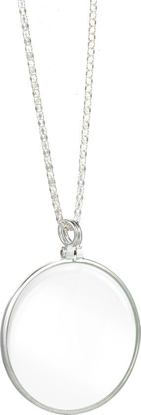 Loep aan ketting - zilver - 5x zoom vergrootglas
