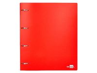 Liderpapel Map met 4 ringen, 40 mm, map met creditcardhouder, polypropyleen, formaat A4, omslag om te personaliseren, lichtrood.