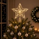 Lumineo Verlichte kerst piek - ster vorm - goud - micro led lampjes - warm wit - H30