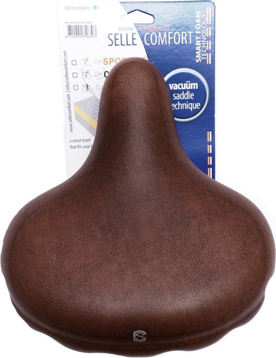 Selle Comfort Retro Fietszadel - Smart Foam - Bruin - Unisex - XL