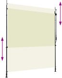 vidaXL Rolgordijn voor buiten 200x270 cm crème