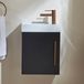 Hudson Reed Cluo Collectie meuble sous vasque suspendu 40cm compact - noir gris - avec vasque | poignée en cuivre satiné
