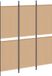 vidaXL paravent 3 panneaux beige 150 x 180 cm tissu
