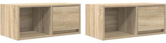 vidaXL Tv-meubelen 2 st 60x31x25,5 cm bewerkt hout sonoma eikenkleurig