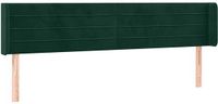 vidaXL Hoofdbord met randen 203x16x78/88 cm fluweel donkergroen