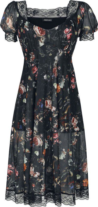 Jawbreaker Night Garden Print Midi Jurk - Meerkleurig - XS