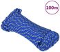 vidaXL corde de bateau 3 mm 100 m polypropylène bleu