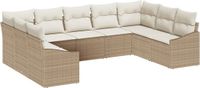 vidaXL Tuinbank Set Beige en Crème Polyrattan