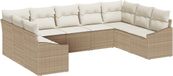 vidaXL Tuinbank Set Beige en Crème Polyrattan