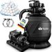 tillvex® Système de filtration à sable pour piscine 7.900L/h incl. 400g balles filtrantes | Système de filtration avec vanne 7 voies et adaptateur 2 en 1 Ø32mm - 38mm | Filtre de piscine avec manomètre | Filtre à sable pour piscine AquaBlack Pro