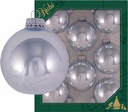 Krebs boules de Noël - 8x pc - hawaii bleu - D7 cm - verre - brillant - décoration de Noël de luxe