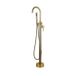 Fortifura Calvi vrijstaande badkraan 113cm met handdoucheset - PVD - geborsteld messing (goud) SW720550