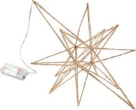 Hit Trading B.V. Étoile de Noël lumineuse en plastique dorée avec éclairage blanc chaud, minuterie incluse 36 cm