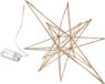 Hit Trading B.V. Étoile de Noël lumineuse en plastique dorée avec éclairage blanc chaud, minuterie incluse 36 cm