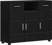 vidaXL Dressoir met lade, zwart, 88,5 x 30,5 x 73 cm, technisch hout