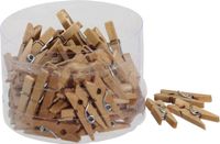 Othmara decorations 72x stuks houten mini wasknijpers/knijpers 2,5 cm - Decoratie knijpers - Hobby/knutsel materiaal - Kerstkaarten ophangen
