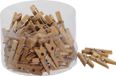 Othmara decorations 72x stuks houten mini wasknijpers/knijpers 2,5 cm - Decoratie knijpers - Hobby/knutsel materiaal - Kerstkaarten ophangen