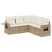 vidaXL 5-delige Loungeset met Kussens, Poly Rattan, Beige