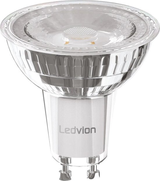 LEDVION GU10 LED Spot - 4.5W - 2700K - 345 Lumen - Full Glass