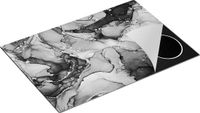 Chefcare Inductie Beschermer Abstracte Kunst - Zwart Wit - 75x50 cm