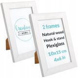 Creative Home Set van 2 Houten Fotolijsten 10x15 cm - Wit
