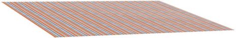 vidaXL Tissu de remplacement pour parasol bleu et orange 350 x 250 cm