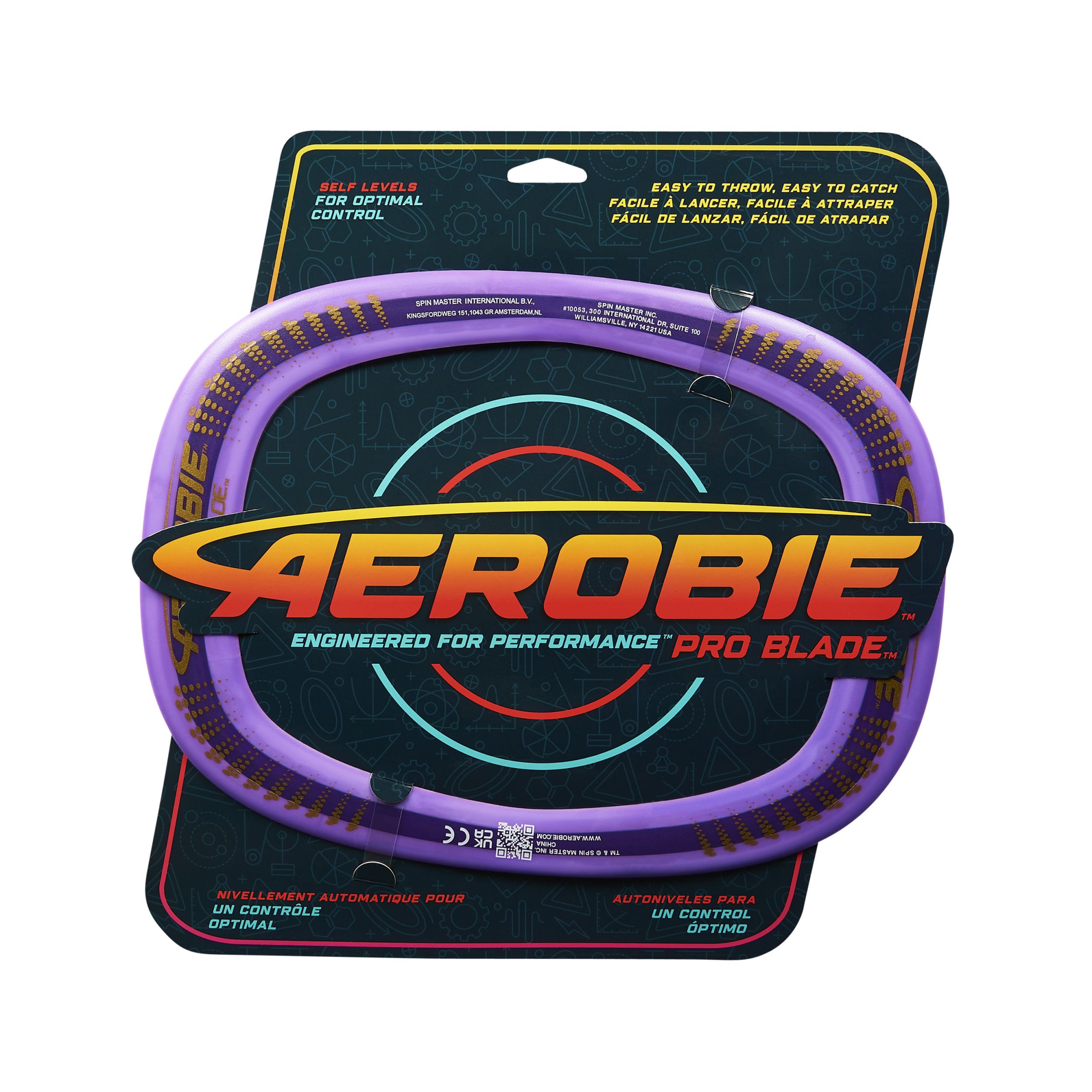 Spin Master Aerobie Pro Blade Outdoor Vliegende Schijf met Zelfnivellerende Werpring - Paars