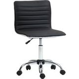 Chaise de bureau fauteuil de bureau à roulettes pivotante hauteur réglable siège rembourrée 48 x 52 x 78-90 cm noir