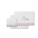 Beddengoed Coralina Beddengoed Minibed Honey Bear wit en roze