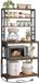 VASAGLE Keukenplank met stopcontacten, 6 planken en 6 haken, stalen frame | Magnetronplank, staande plank voor keuken, 40 x 80 x 167 cm, Vintage bruin-inktzwart