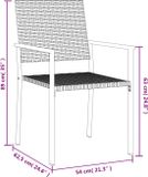 vidaXL 5-delige Tuinset poly rattan en staal