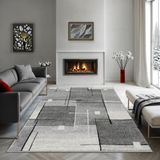 the carpet Pearl Moderne dichte korte pool woonkamer slaapkamer vloerkleed, contour gesneden, grijs, 240 x 330 cm