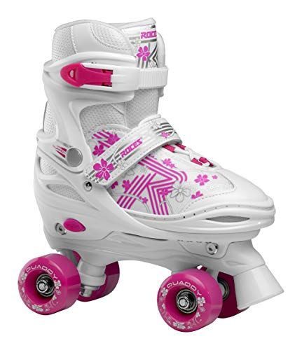 Roces Meisjes Quaddy 3.0 Girl in grootte verstelbare kinderrolschoen, wit-roze, 30/33