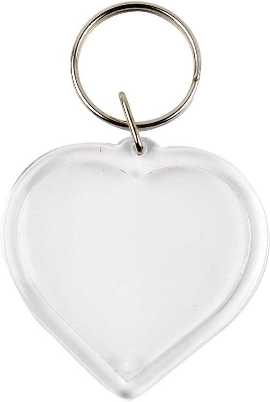 Creotime Sleutelhanger - 40x40 mm - Hart - 25 stuks