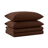 Tribeca Living Twin luxe massief flanel diepe zak blad set, chocolade